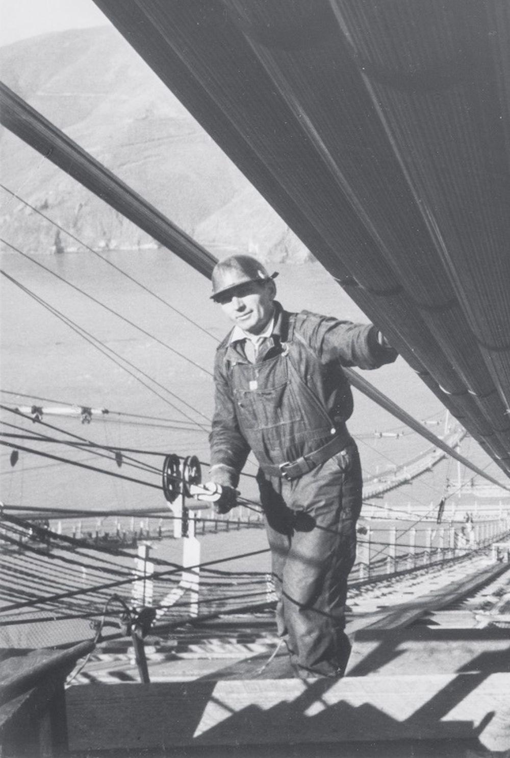 Golden Gate Bridge Workers - American Realist Photograph by Peter Stackpole
