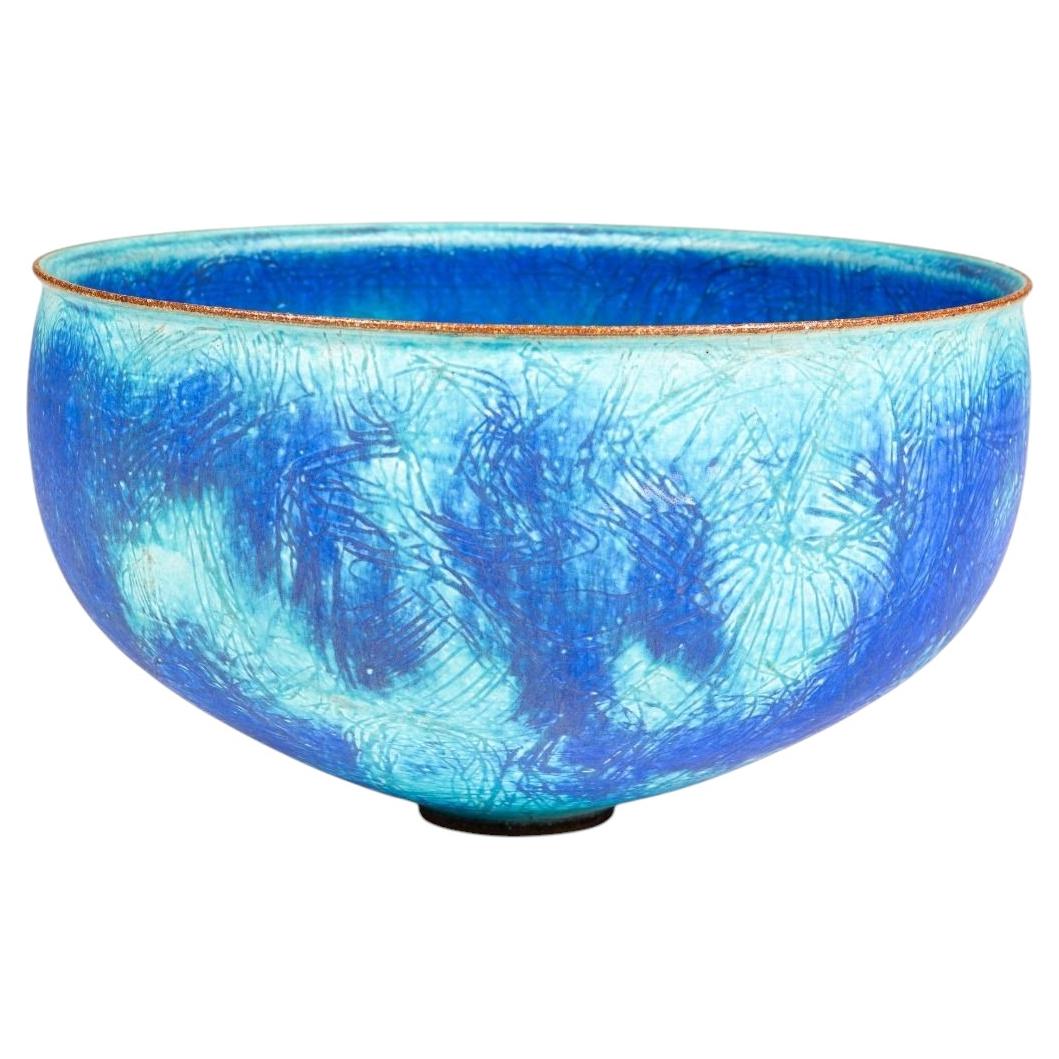 Peter Stengade – Large Azure-Blue Studio Pottery Bowl For Sale