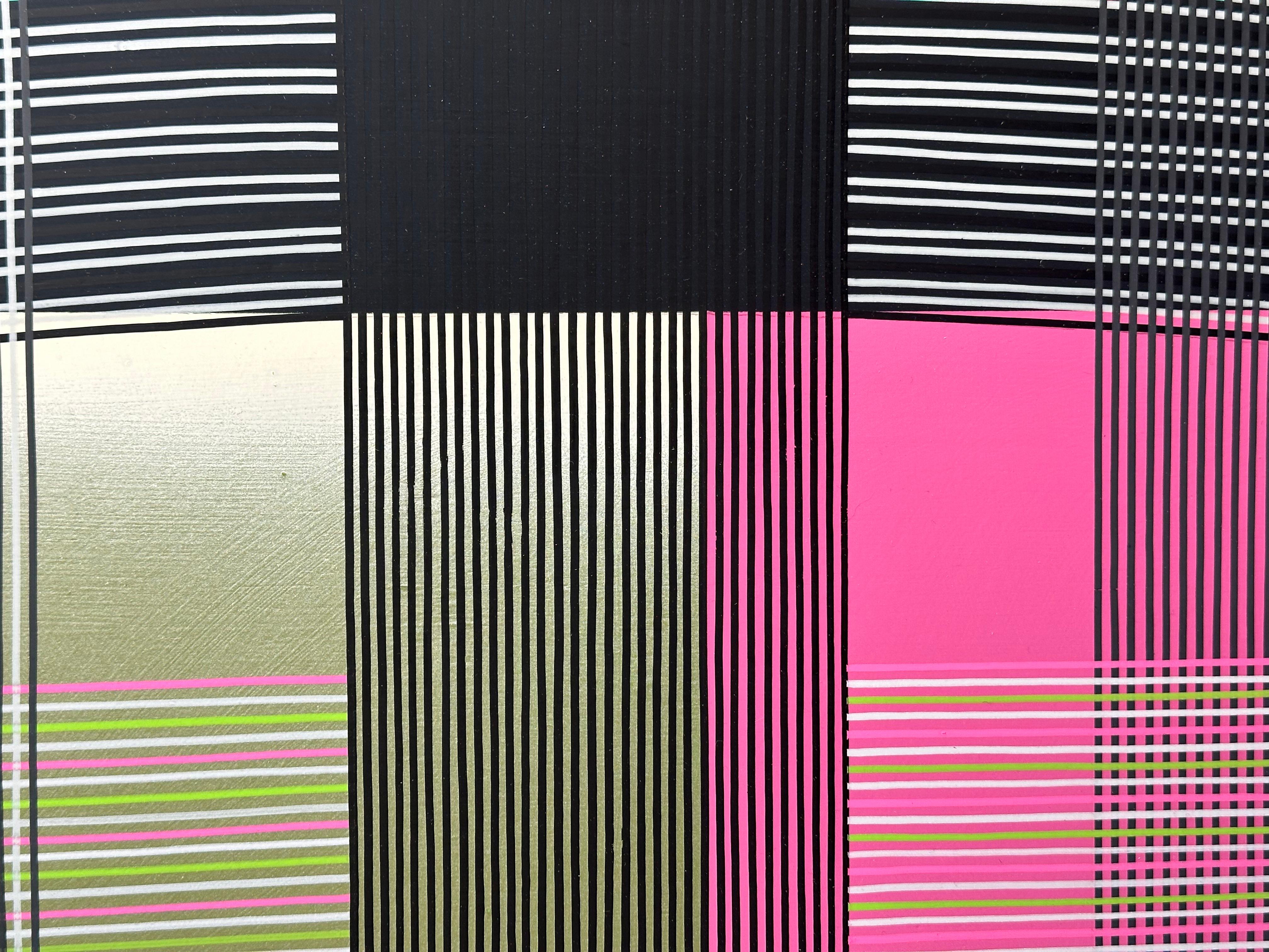 « Daisy Chain » de Peter Stephens, acrylique sur bois - Abstrait Painting par Peter D. Stephens