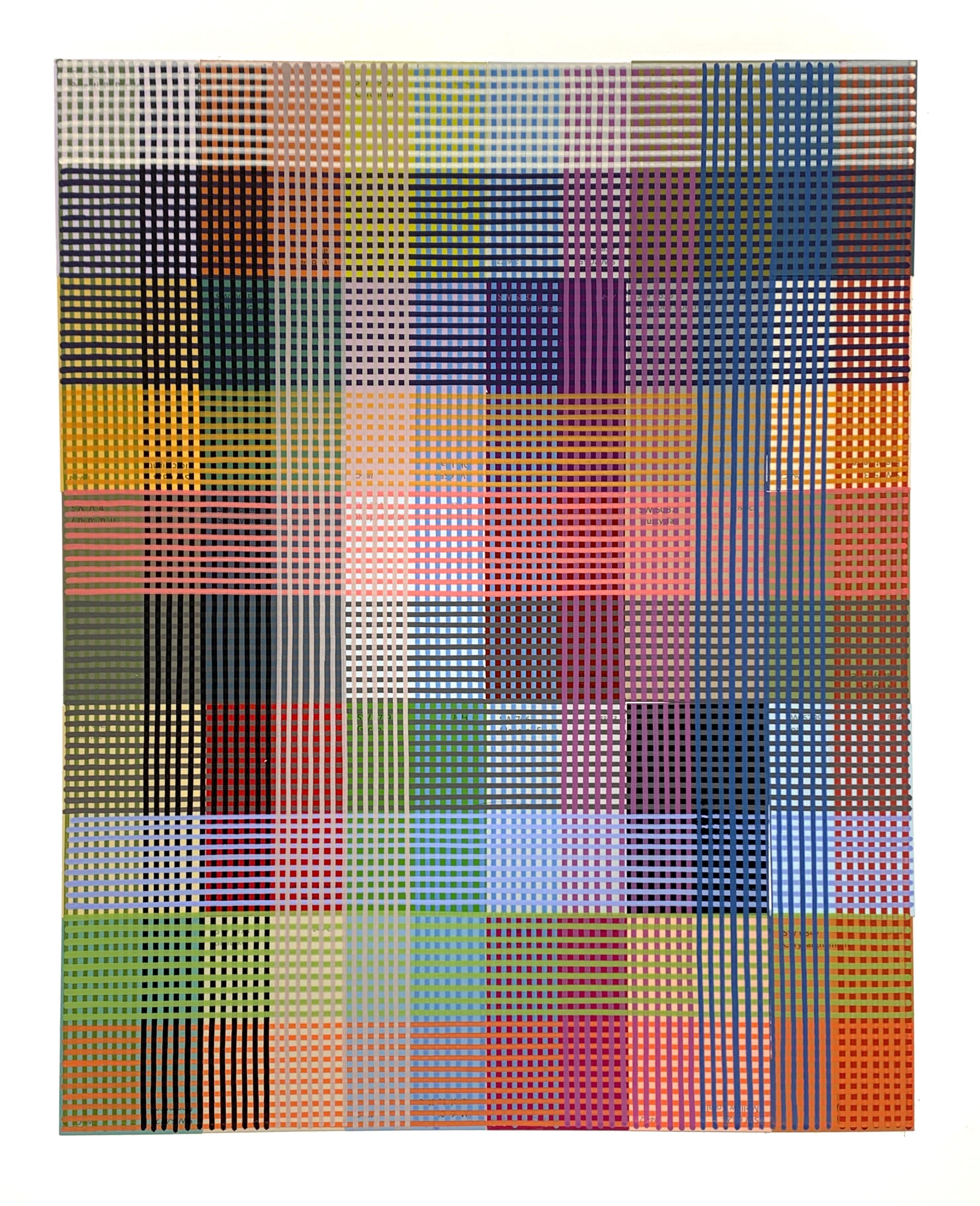 Peter D. Stephens Abstract Painting - "Quadrivium 64A" 2024 acrylic and collage on paper