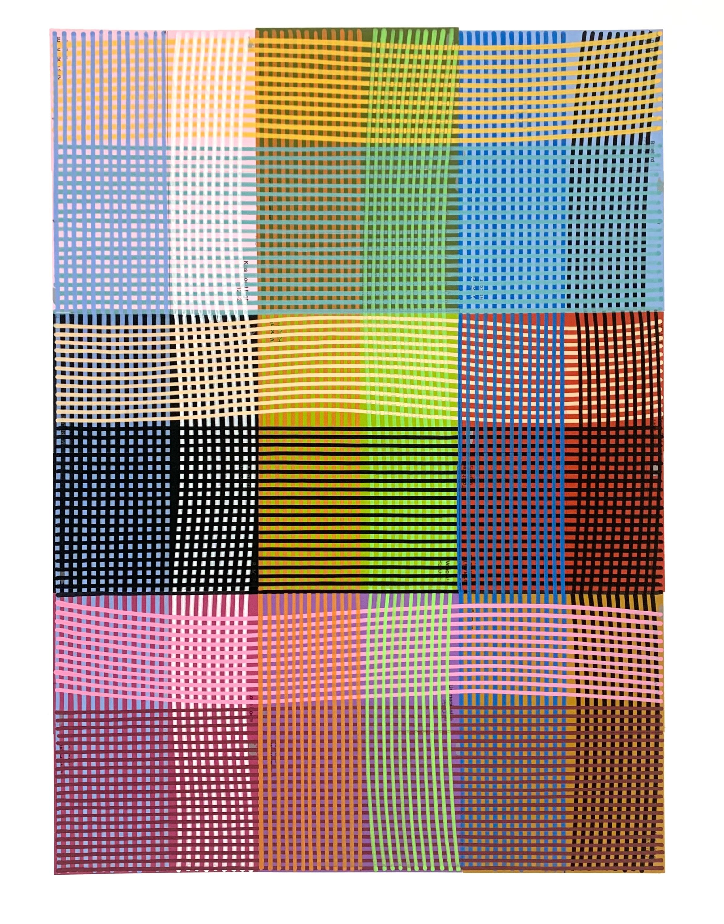 Abstract Painting de Peter D. Stephens - "Quadrivium 65" 2024 acrílico y collage sobre papel