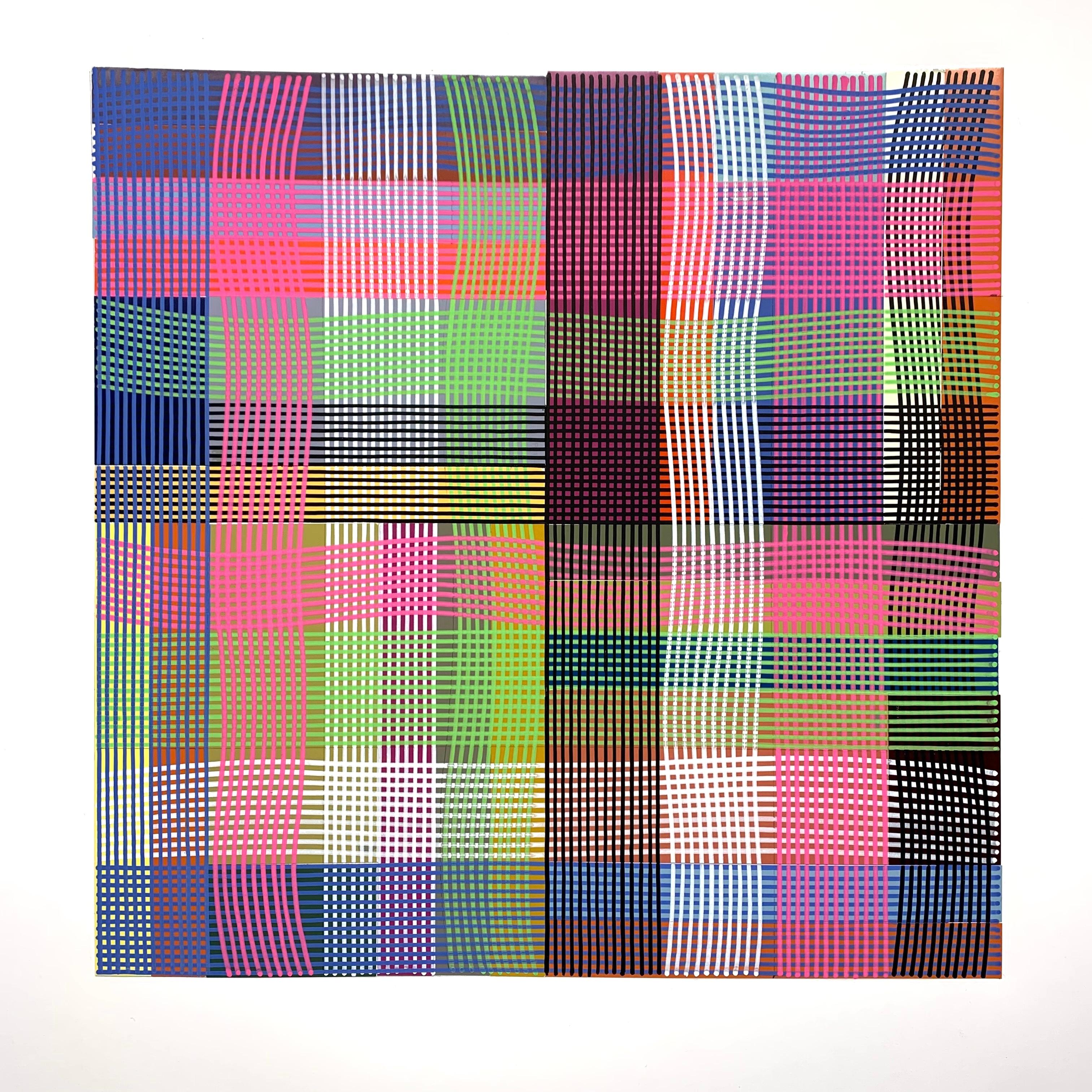 Peter D. Stephens Abstract Painting - "Quadrivium 77" 2024 acrylic and collage on paper