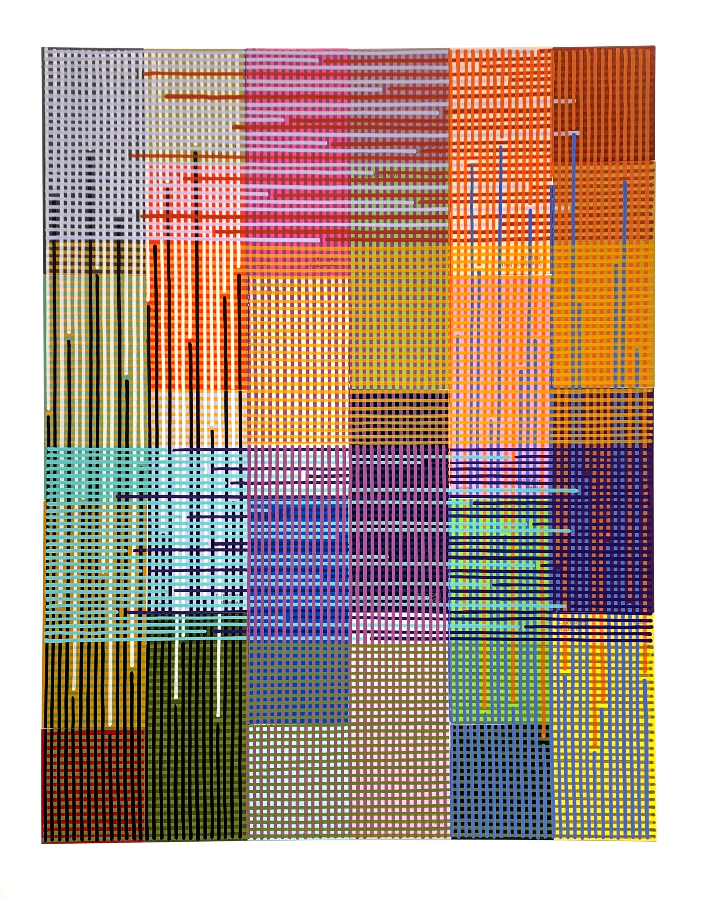 Abstract Painting di Peter D. Stephens - "Quadrivium 83" 2025 acrilico e collage su carta