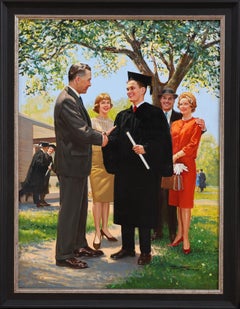 Graduation Day Figurative Illustration Gemälde, 1960er Jahre, leuchtende Farben