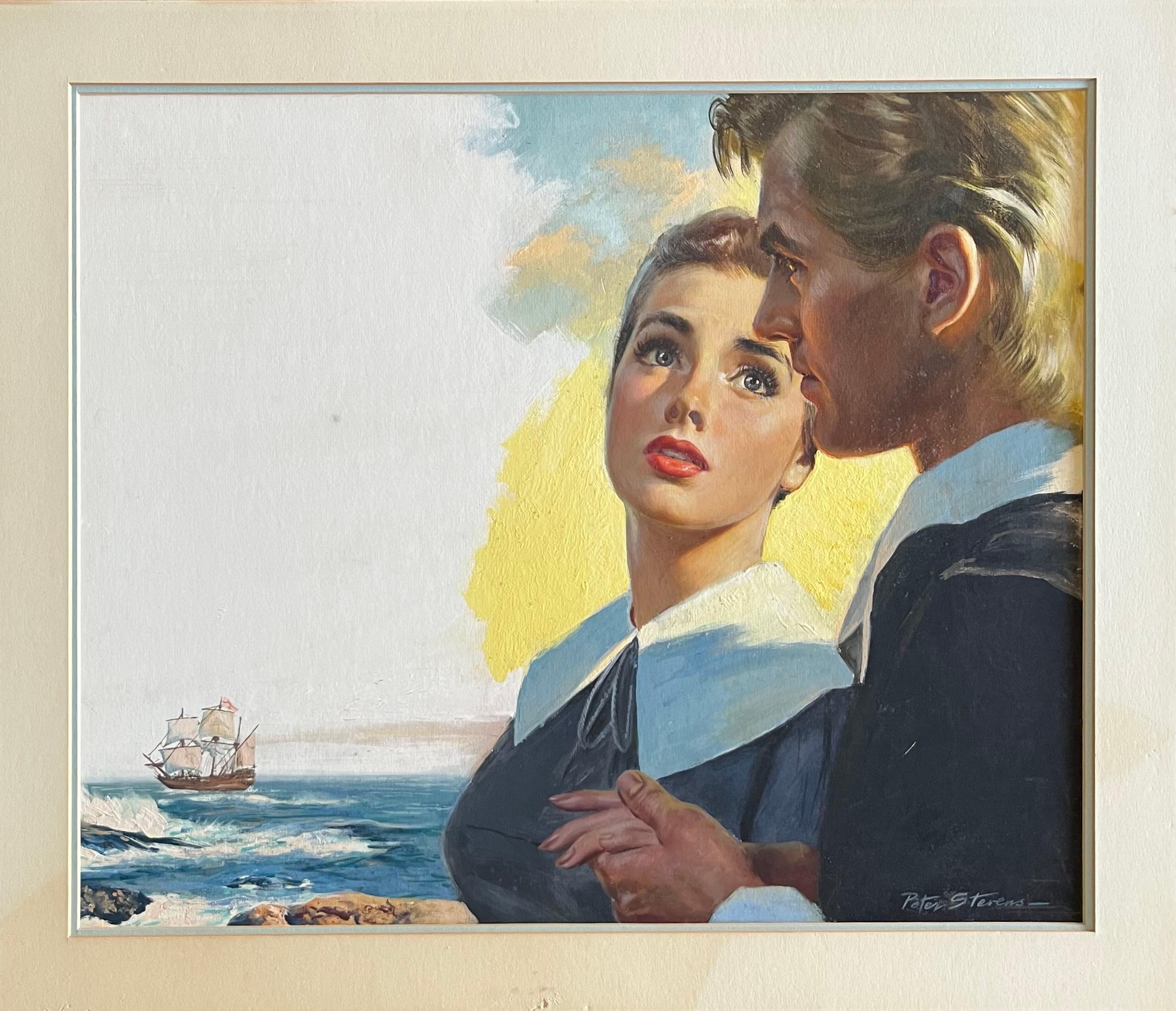 Peter Stevens Landscape Painting - Untitled (Couple with Seascape)