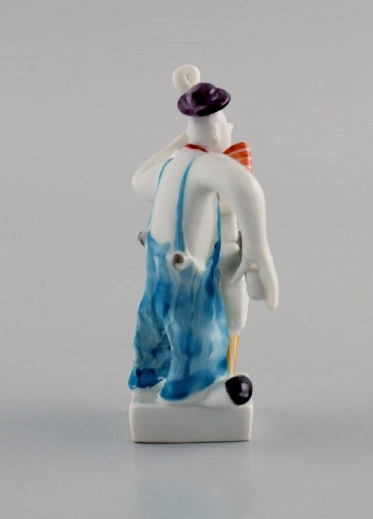 Peter Strang, Meissen, Figure in Hand-Painted Porcelain, Double Bassist 1