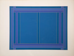 La Suite Clifford ( Azul), Serigrafía Geométrica Abstracta de Peter Stroud