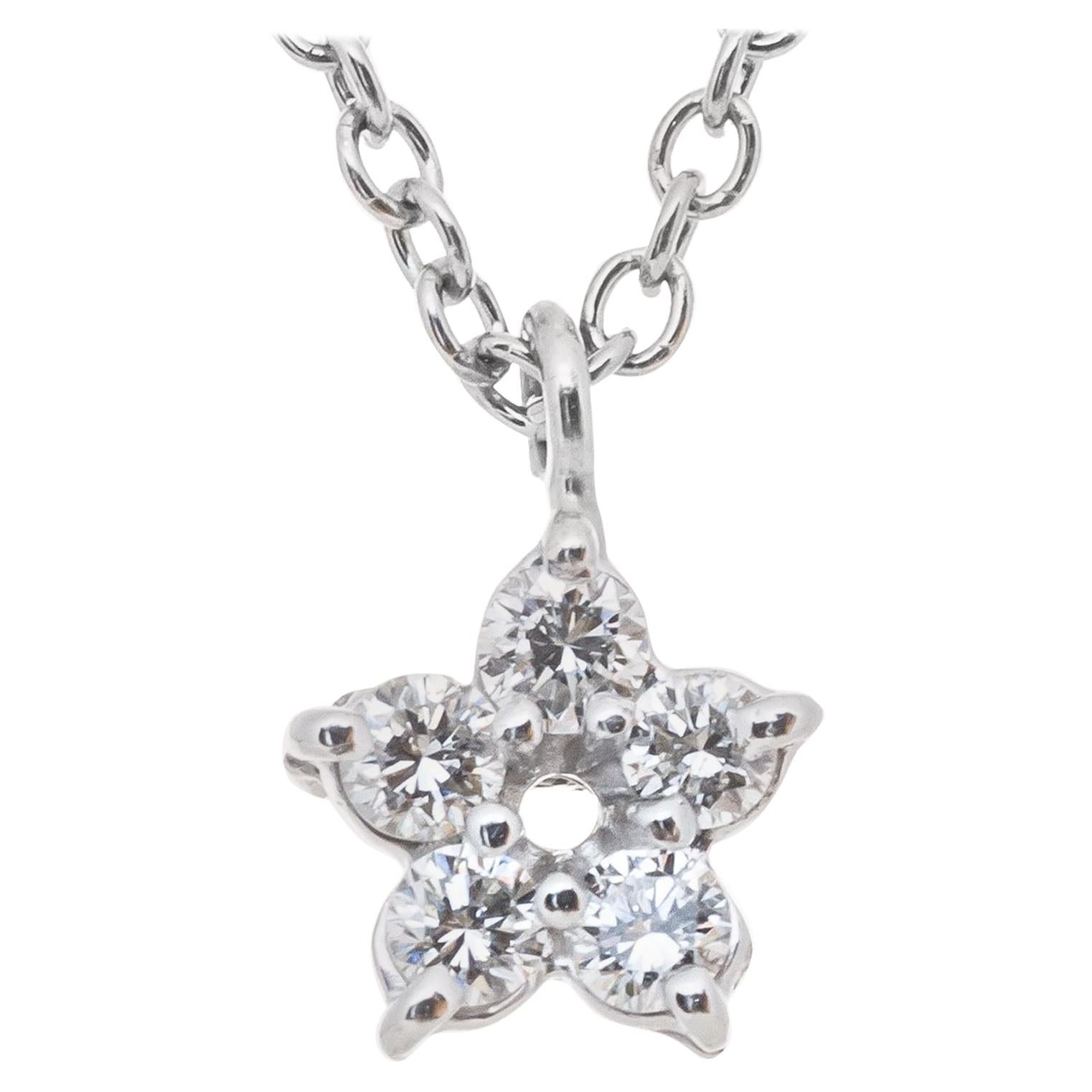 Peter Suchy .10 Carat Diamond Platinum Star Pendant Necklace