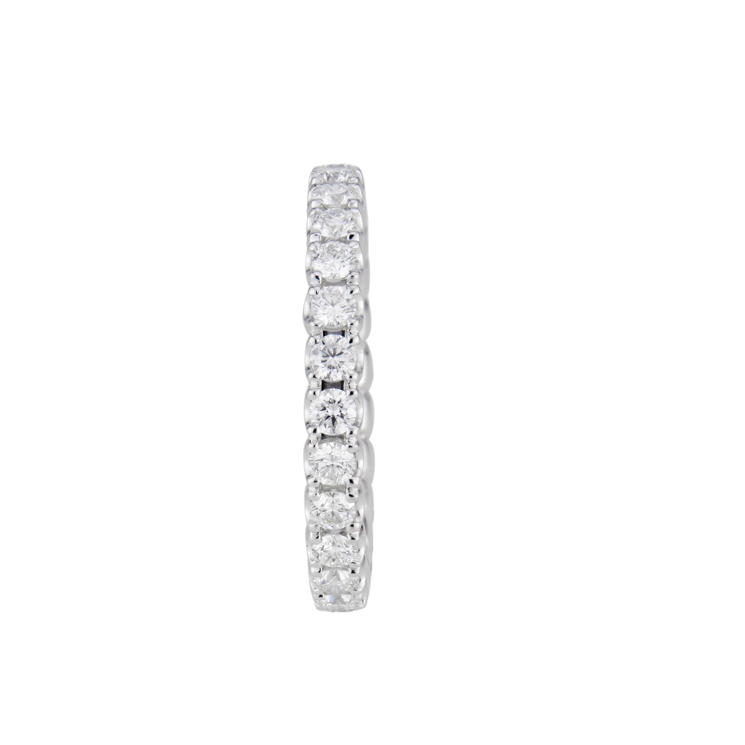 Round Cut Peter Suchy 1.00 Carat Diamond Platinum Eternity Band Ring For Sale