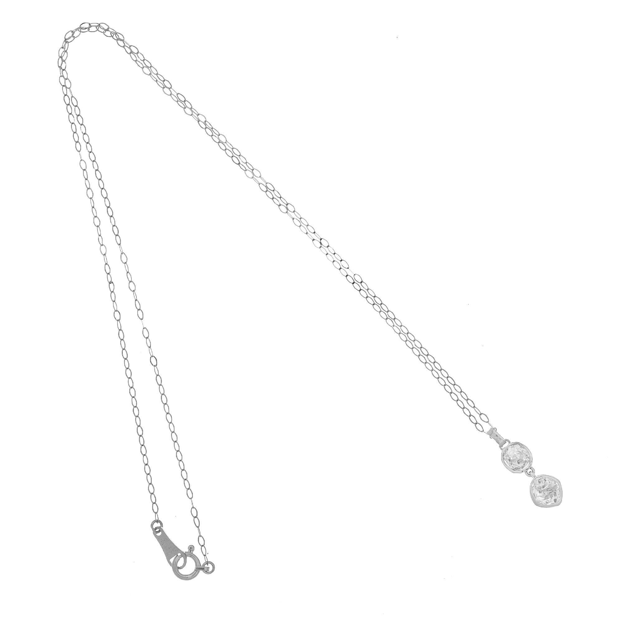 Women's Peter Suchy 1.00 Carat Diamond Platinum Pendant Necklace For Sale