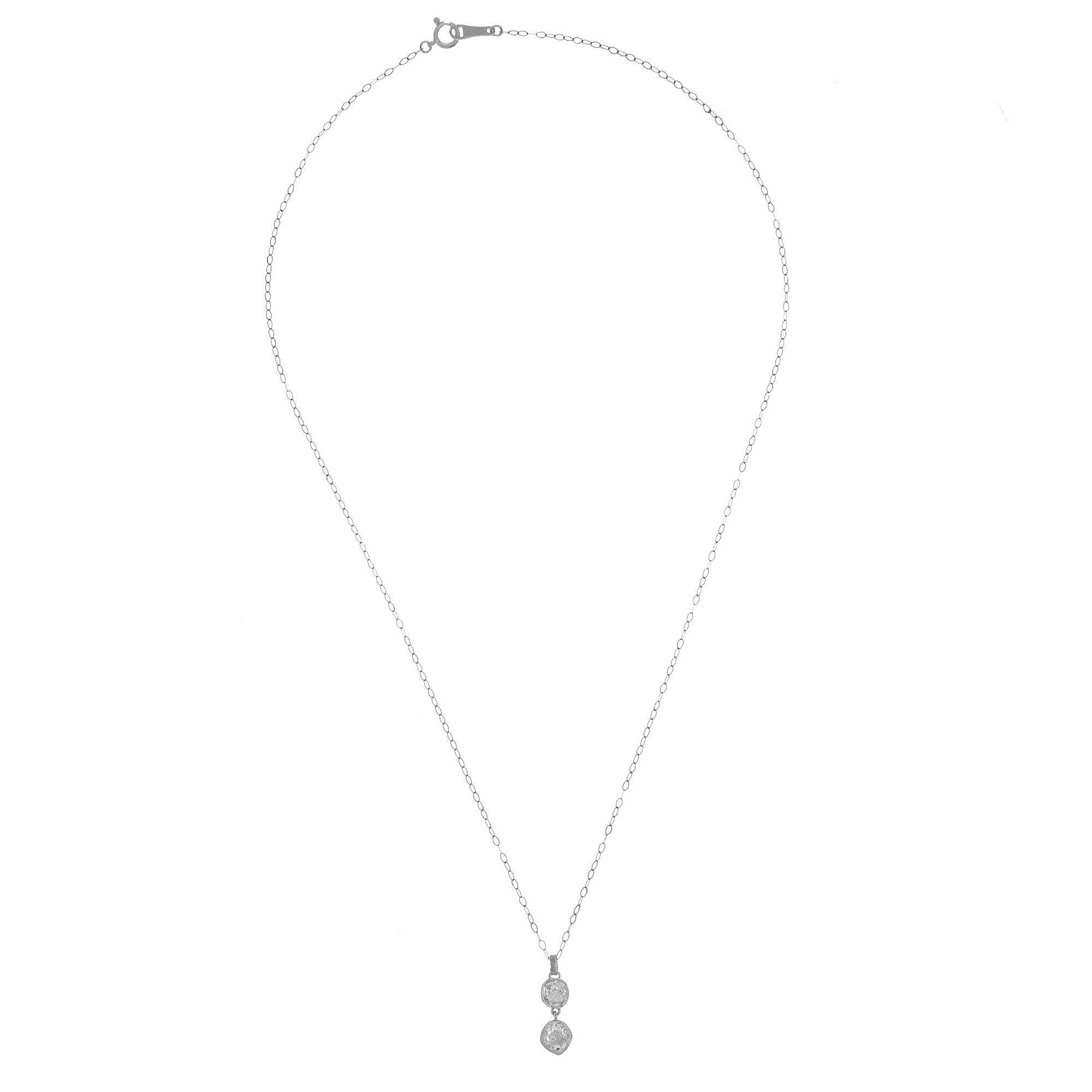 Peter Suchy 1.00 Carat Diamond Platinum Pendant Necklace For Sale 1