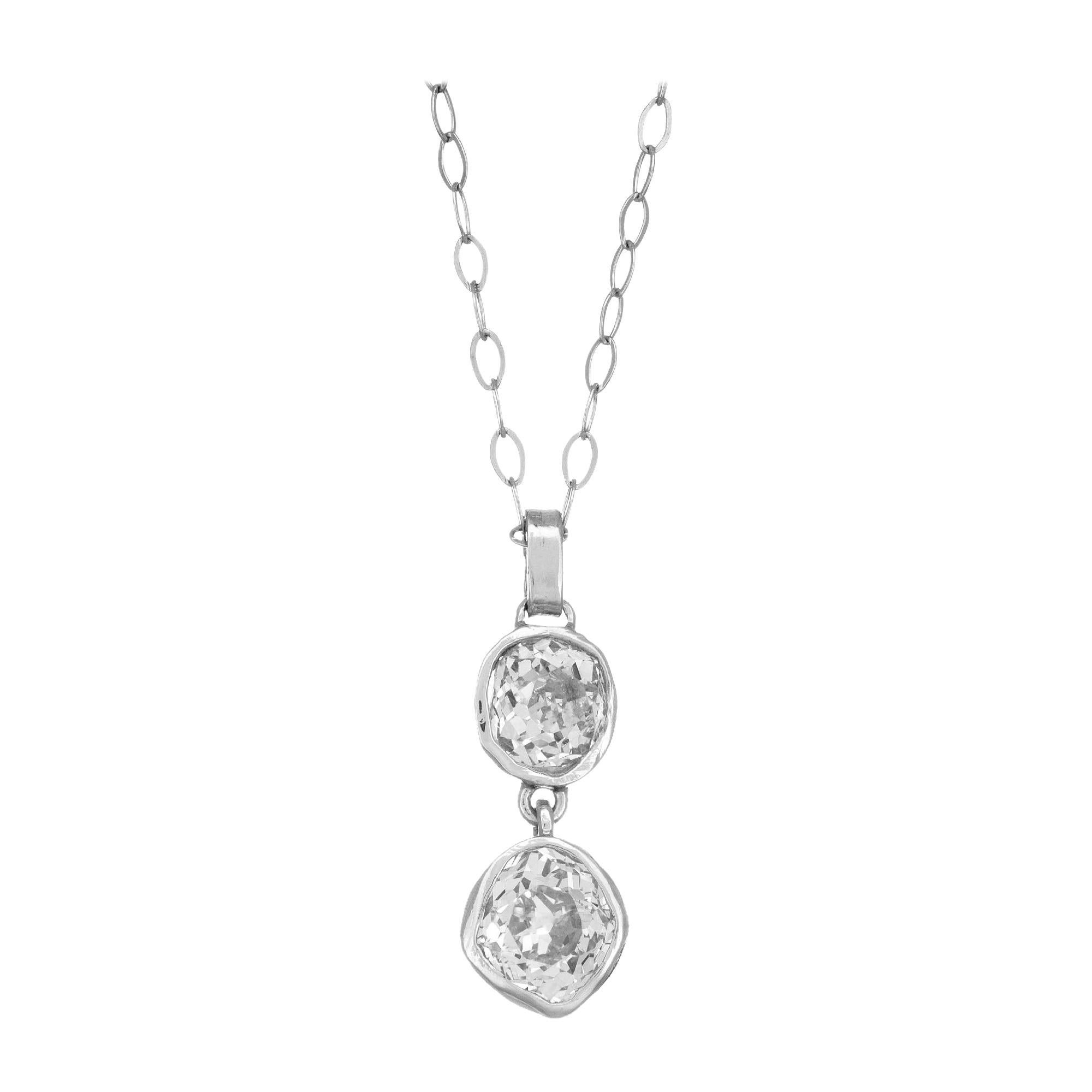 Peter Suchy 1.00 Carat Diamond Platinum Pendant Necklace For Sale