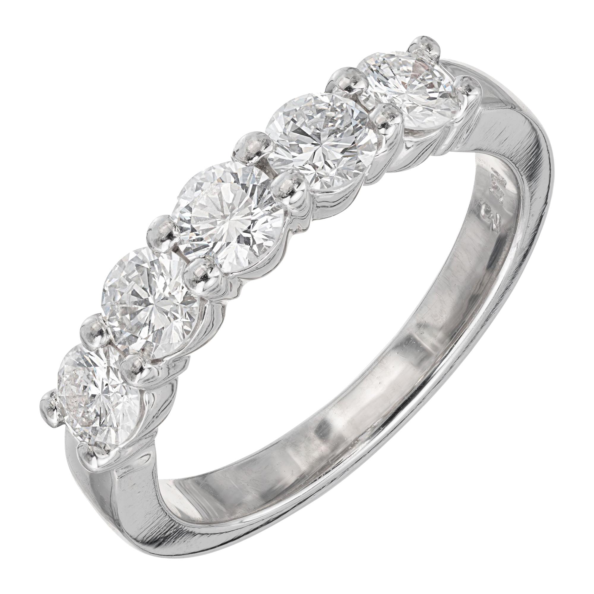 Peter Suchy 1.00 Carat Diamond Platinum Wedding Band For Sale