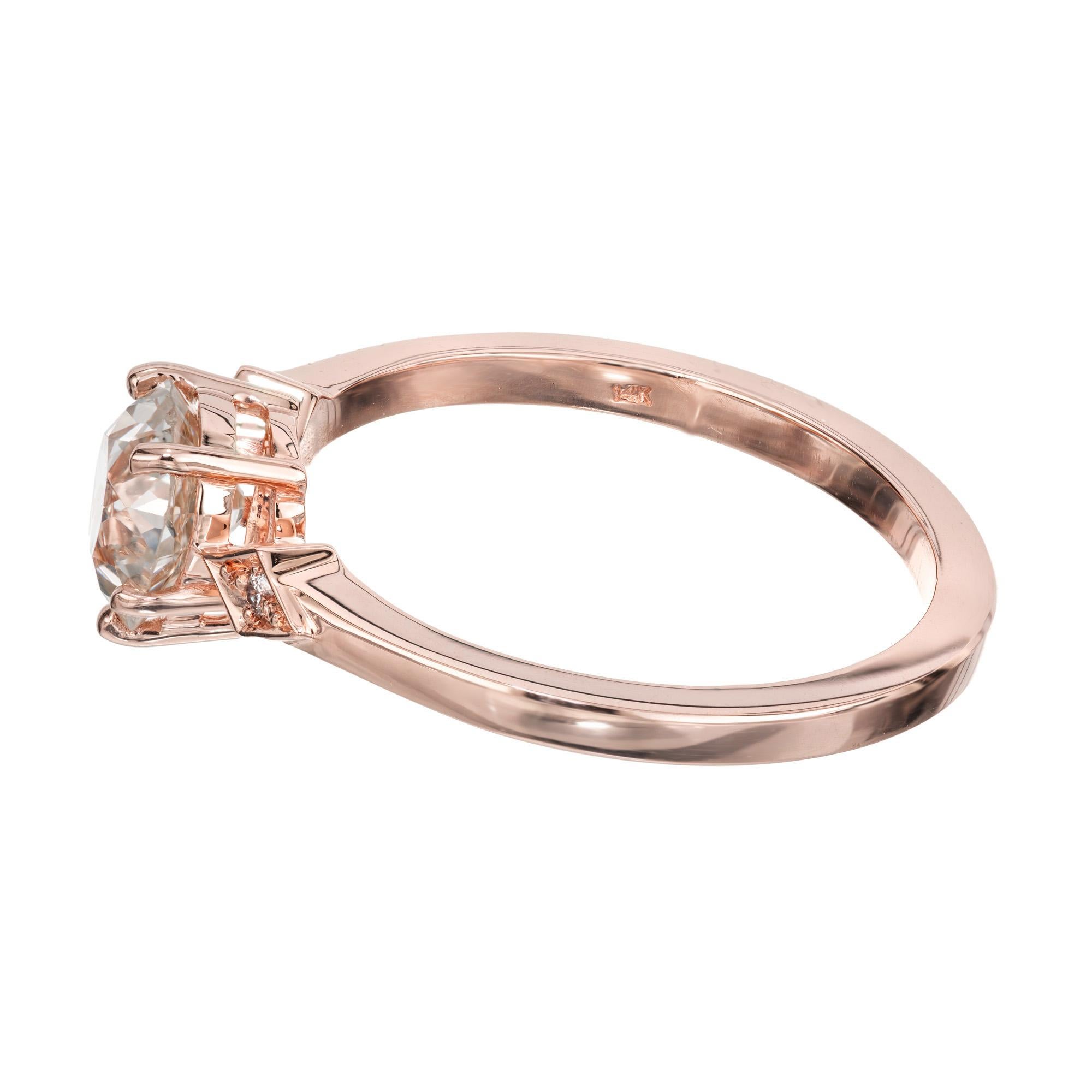 Women's Peter Suchy 1.00 Carat Diamond Rose Gold Engagement Ring For Sale