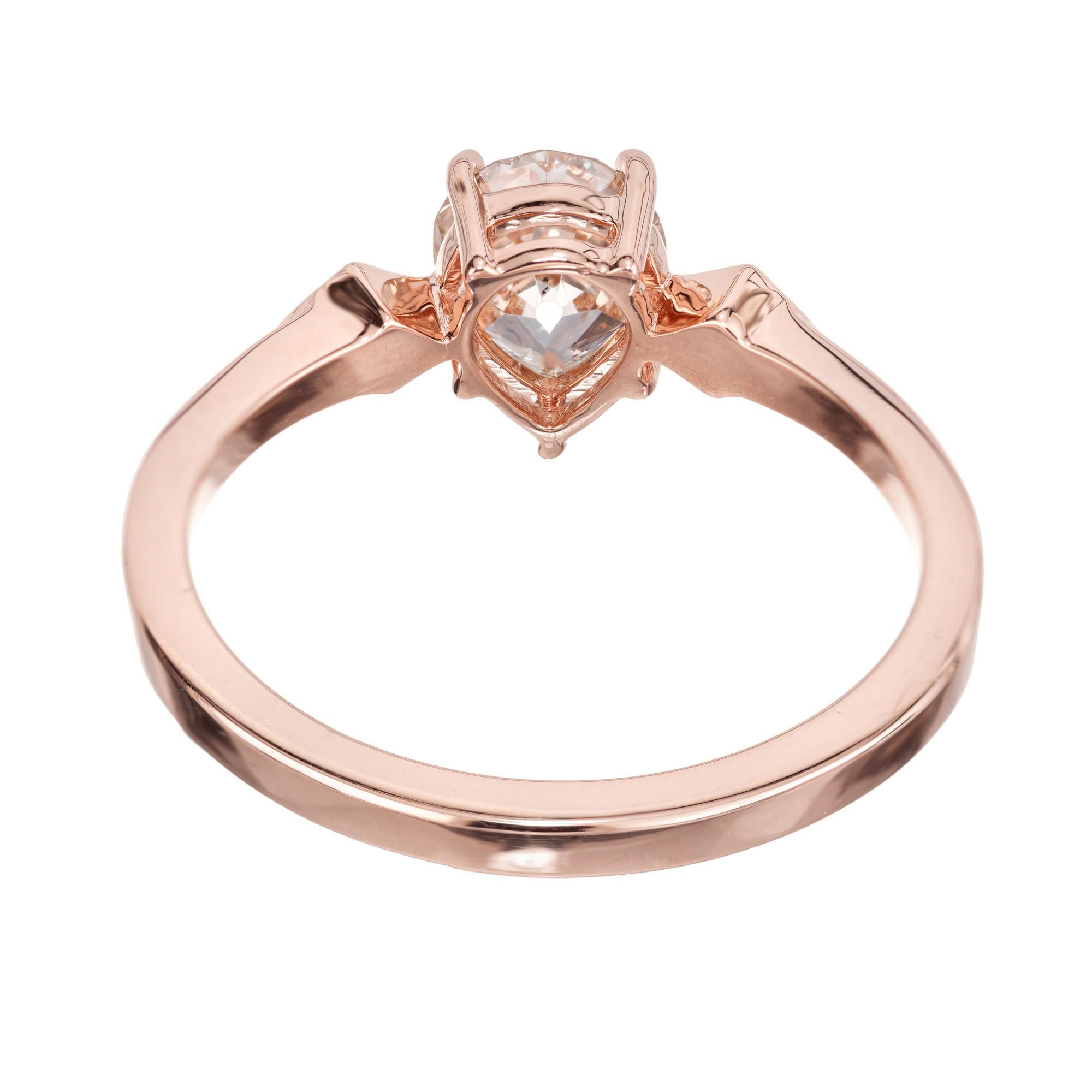 Peter Suchy, bague de fiançailles en or rose avec diamant de 1,00 carat en vente 1