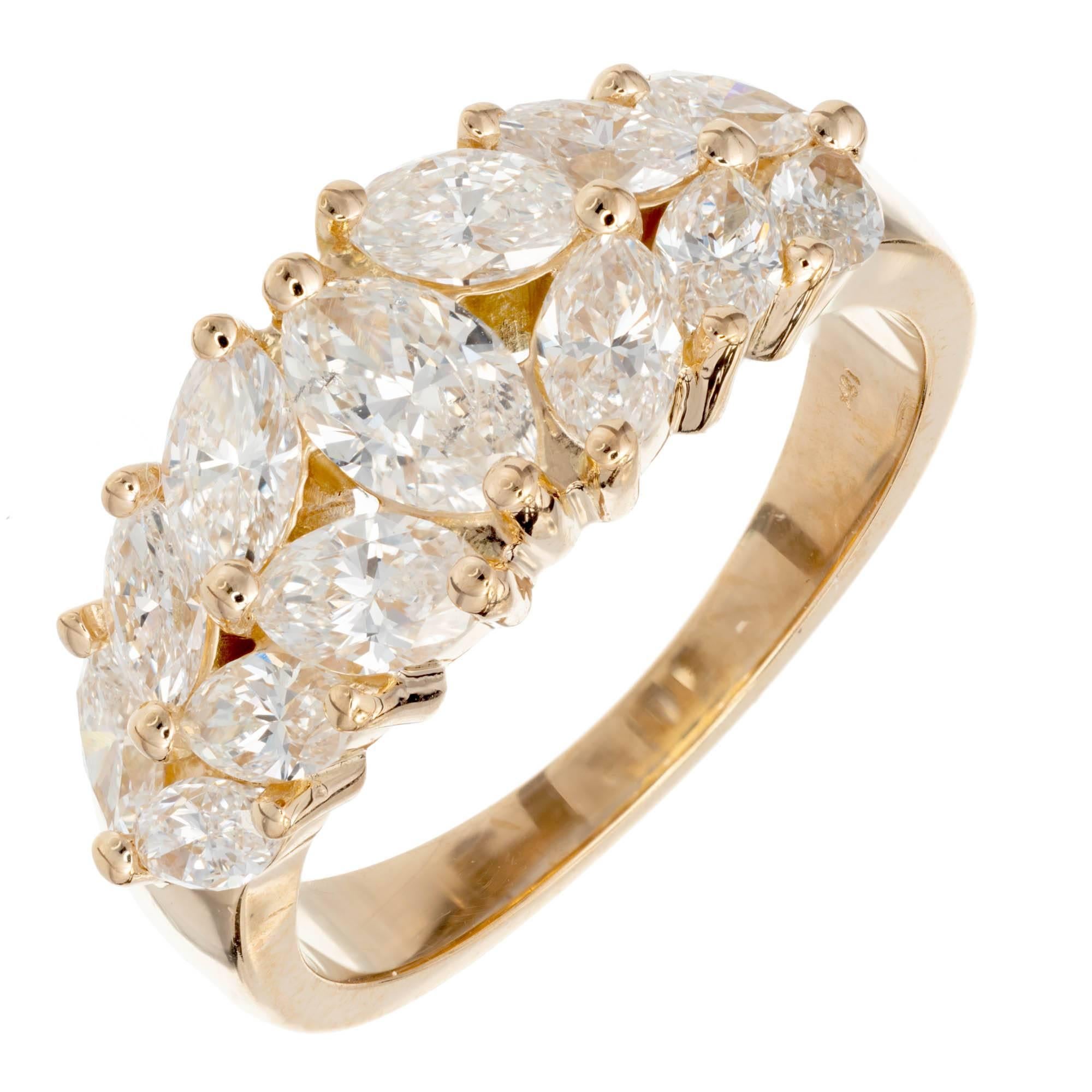 Peter Suchy 1.00 Carat Marquise Diamond Gold Engagement Ring