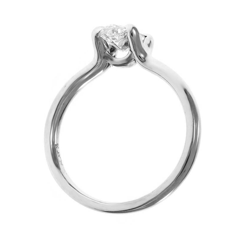 Oval Cut Peter Suchy 1.00 Carat Oval Diamond Solitaire Platinum Engagement Ring For Sale
