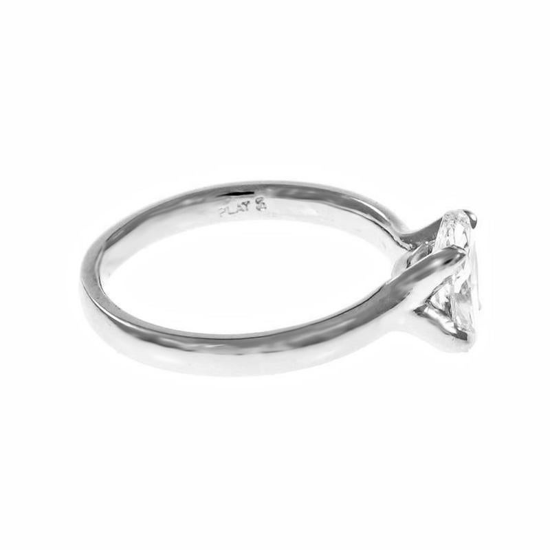 Peter Suchy 1.00 Carat Oval Diamond Solitaire Platinum Engagement Ring For Sale 1