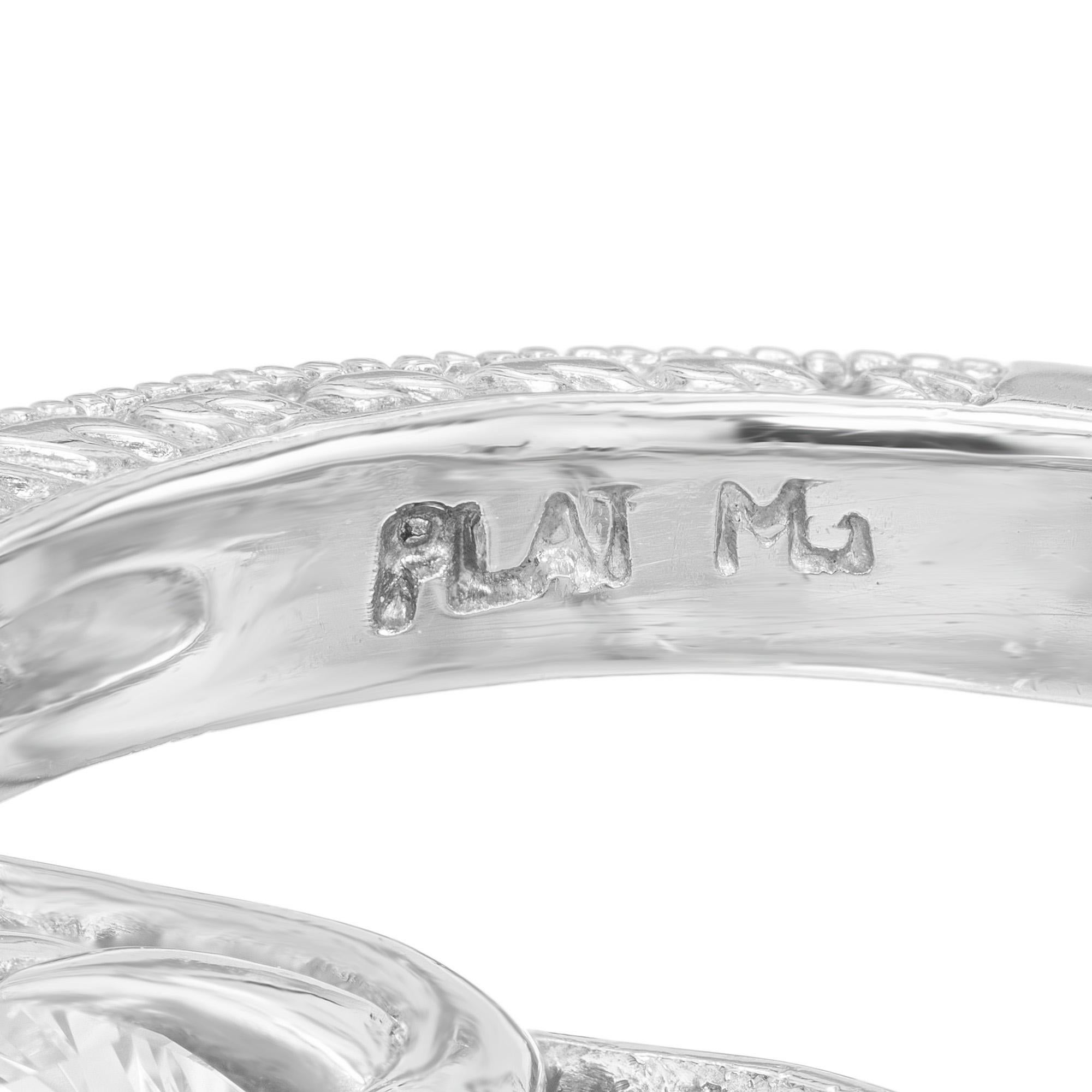 Peter Suchy Bague de fiançailles à trois pierres en platine avec diamants ronds de 1,00 carat en vente 3