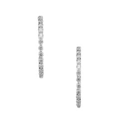 Peter Suchy 1.00 Carat Round Diamond White Gold Hoop Earrings