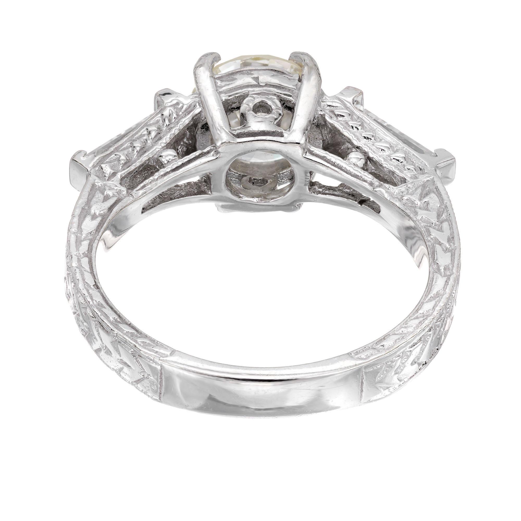 Peter Suchy Bague de fiançailles en platine avec halo de diamants pavés de 1,01 carat Pour femmes en vente