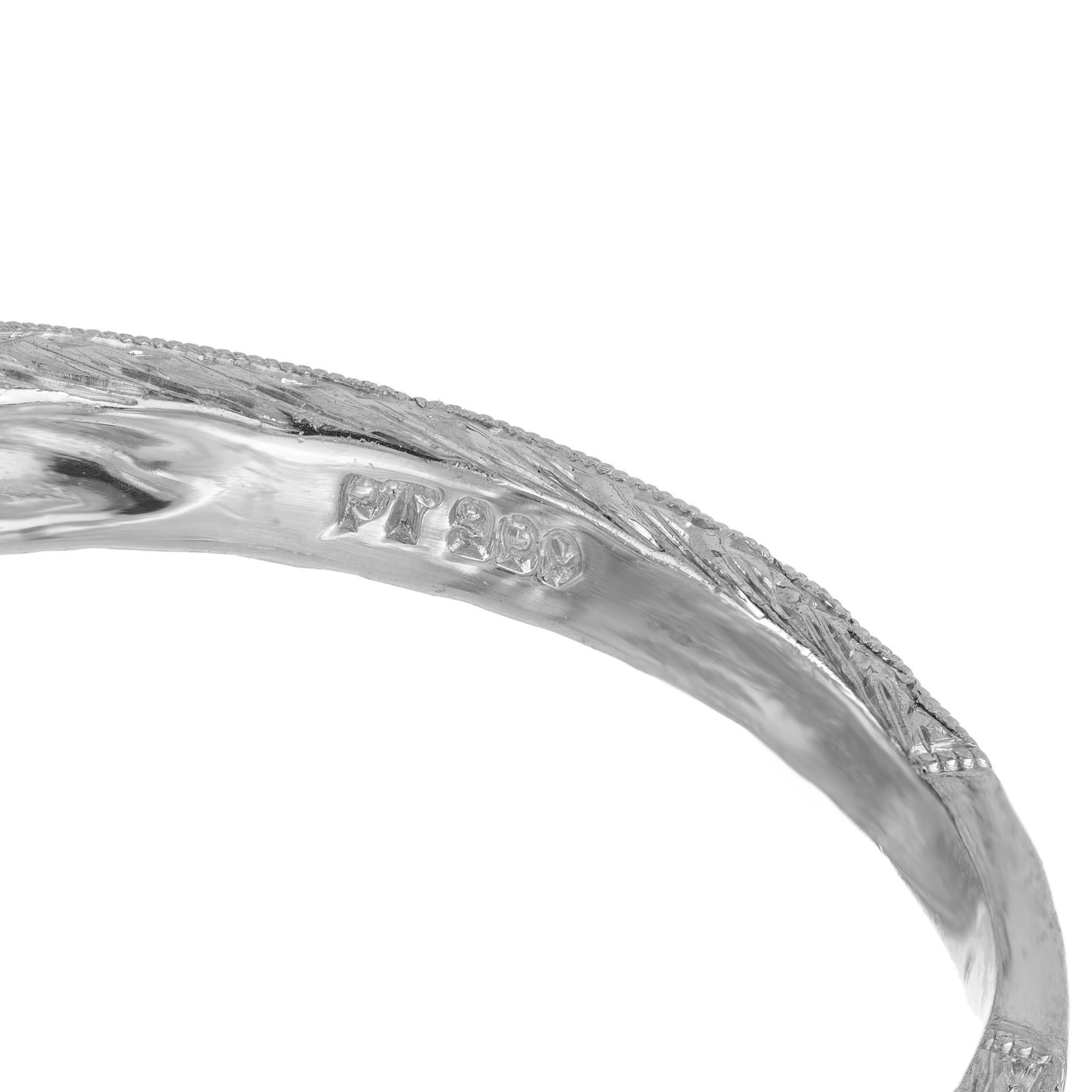 Women's Peter Suchy 1.01 Carat Old European Diamond Platinum Engagement Ring For Sale