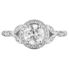 Peter Suchy 1.01 Carat Round Diamond Halo Engagement Platinum Ring