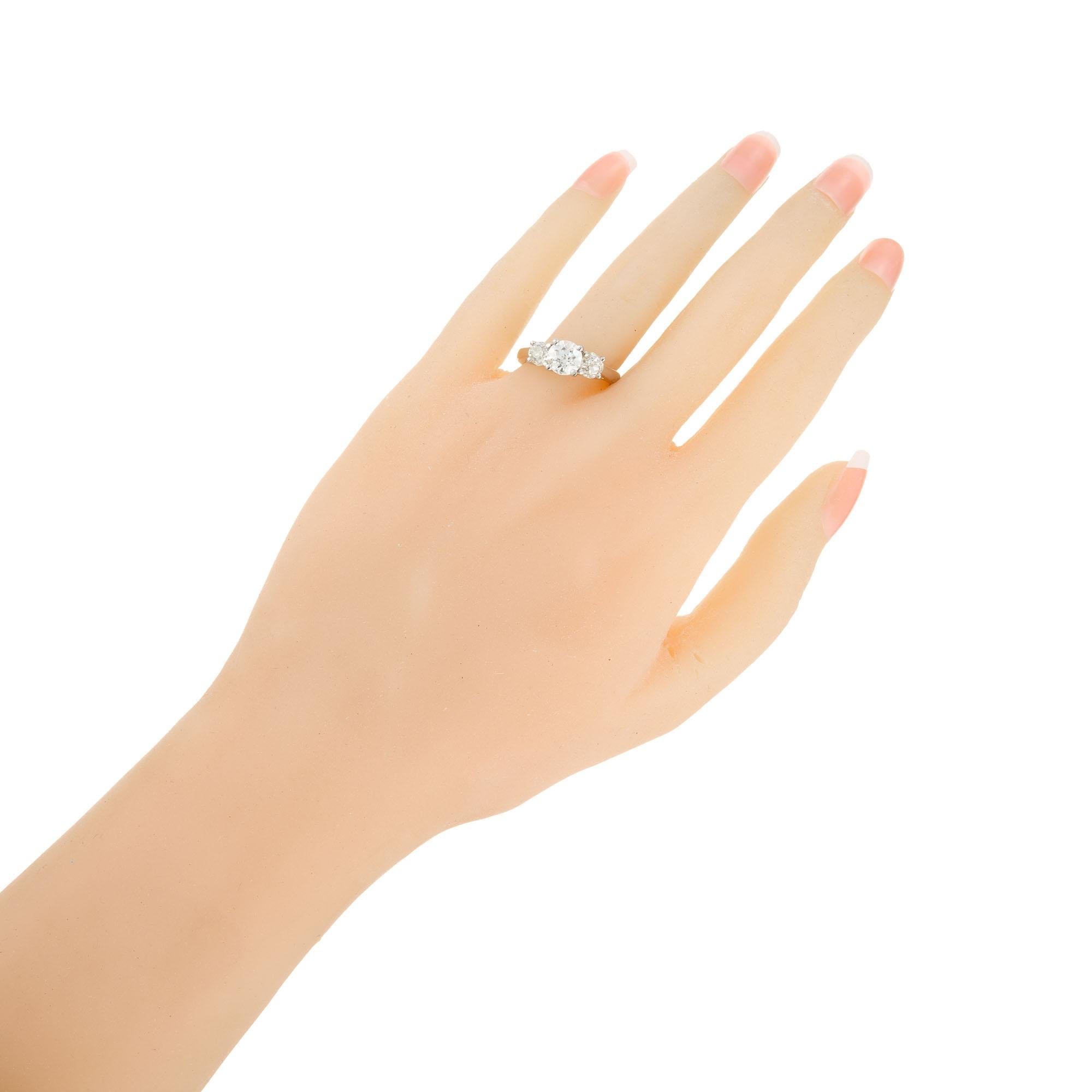 Peter Suchy 1.01 Carat Three-Stone Diamond Platinum Engagement Ring For Sale 2