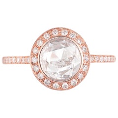 Peter Suchy 1.02 Carat Diamond Rose Gold Halo Engagement Ring