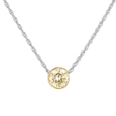 Peter Suchy 1.02 Carat Fancy Yellow Diamond Platinum Pendant Necklace