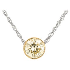 Peter Suchy Collar Colgante de Platino con Diamante Amarillo Fantasía de 1,02 Quilates