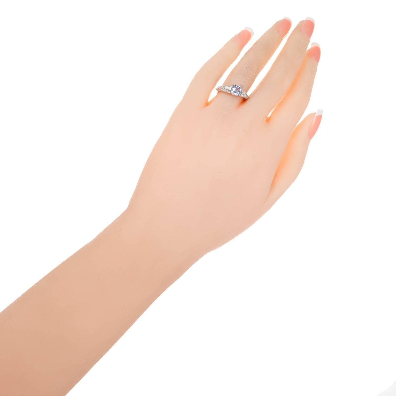 Peter Suchy 1.06 Carat Color Change Sapphire Diamond Platinum Engagement Ring 1