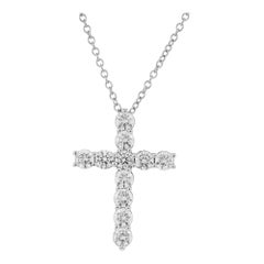 Peter Suchy 1.09 Carat Diamond Platinum Cross Pendant Necklace