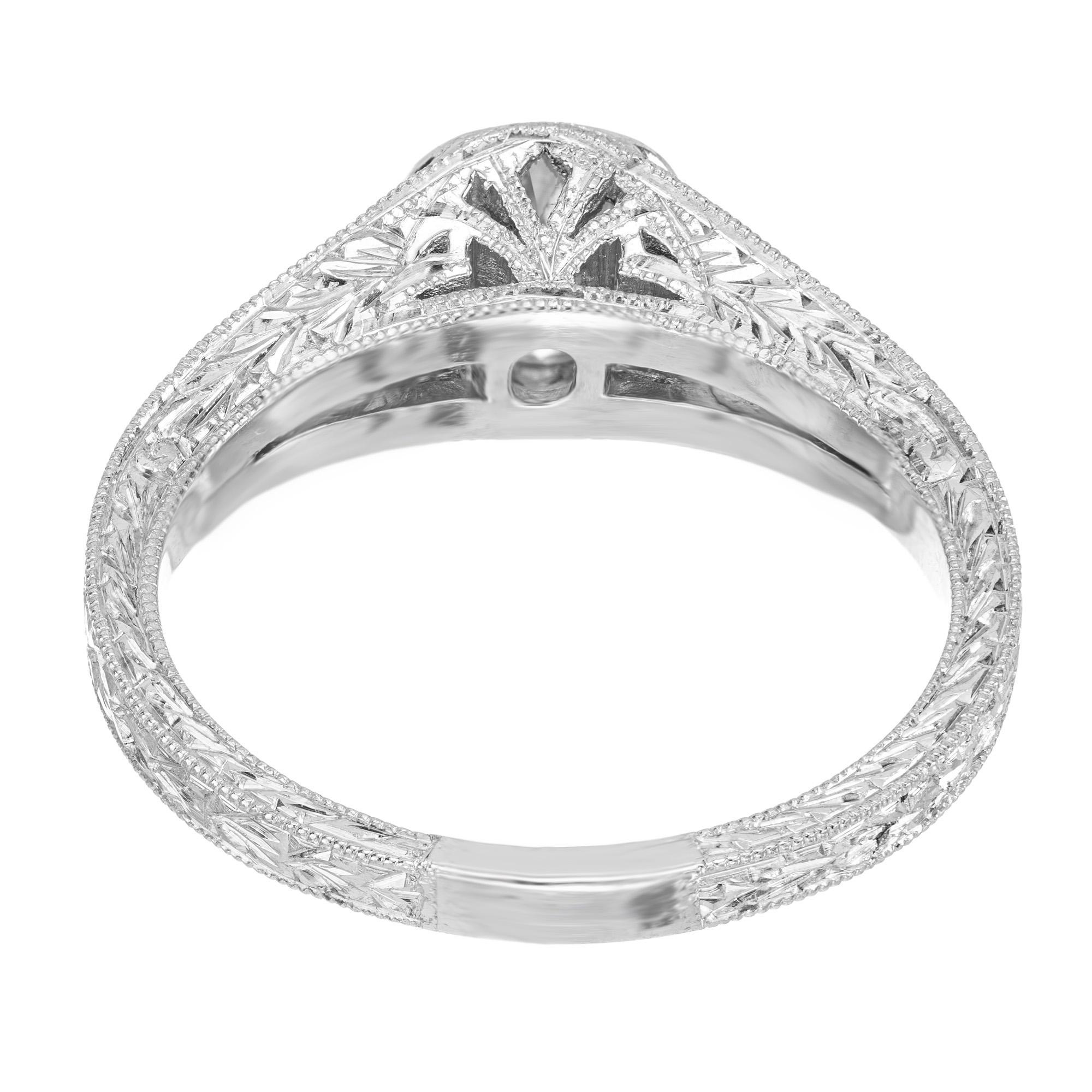Peter Suchy Bague de fiançailles à tige fendue en platine et diamants de 1,09 carat en vente 1