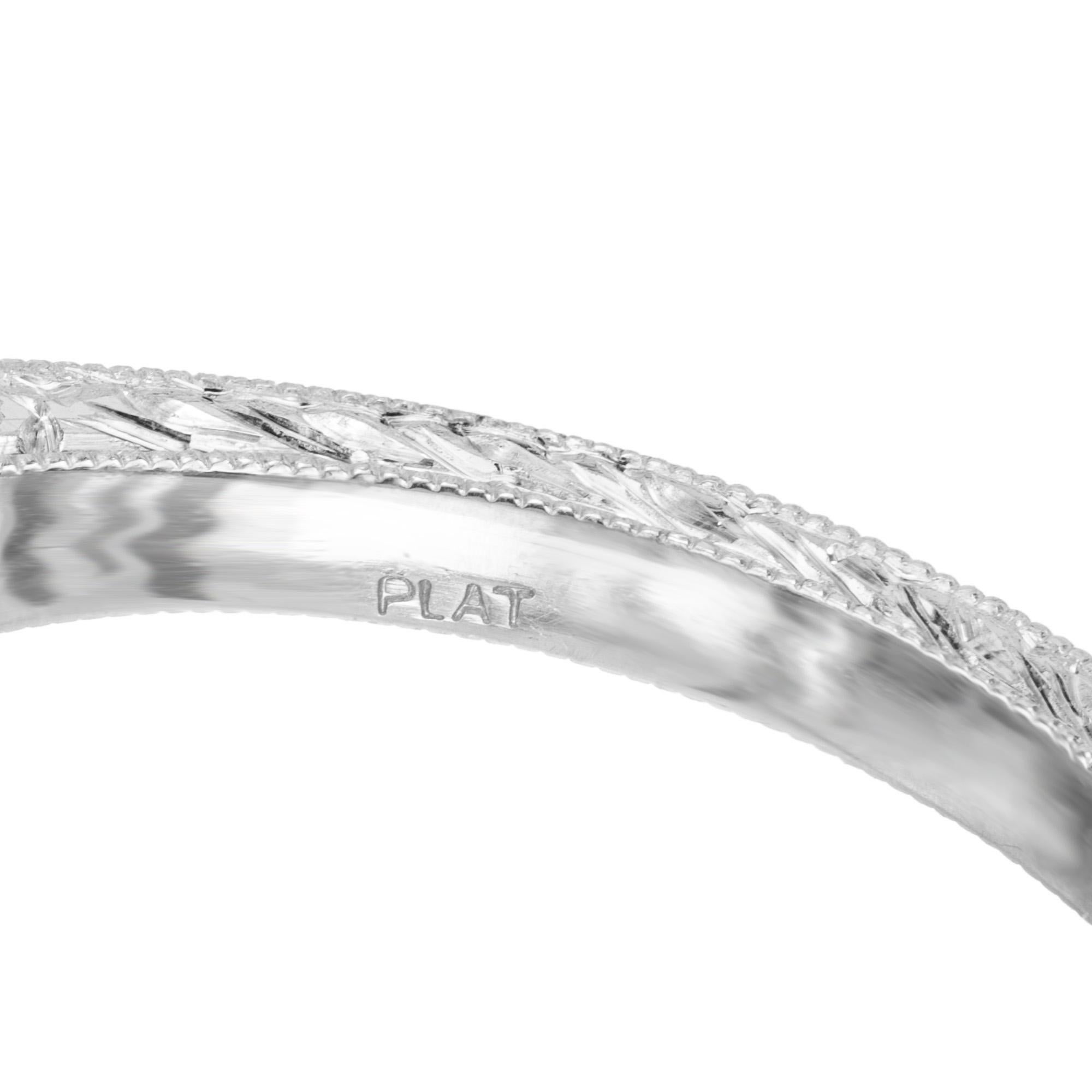 Peter Suchy Bague de fiançailles à tige fendue en platine et diamants de 1,09 carat en vente 2