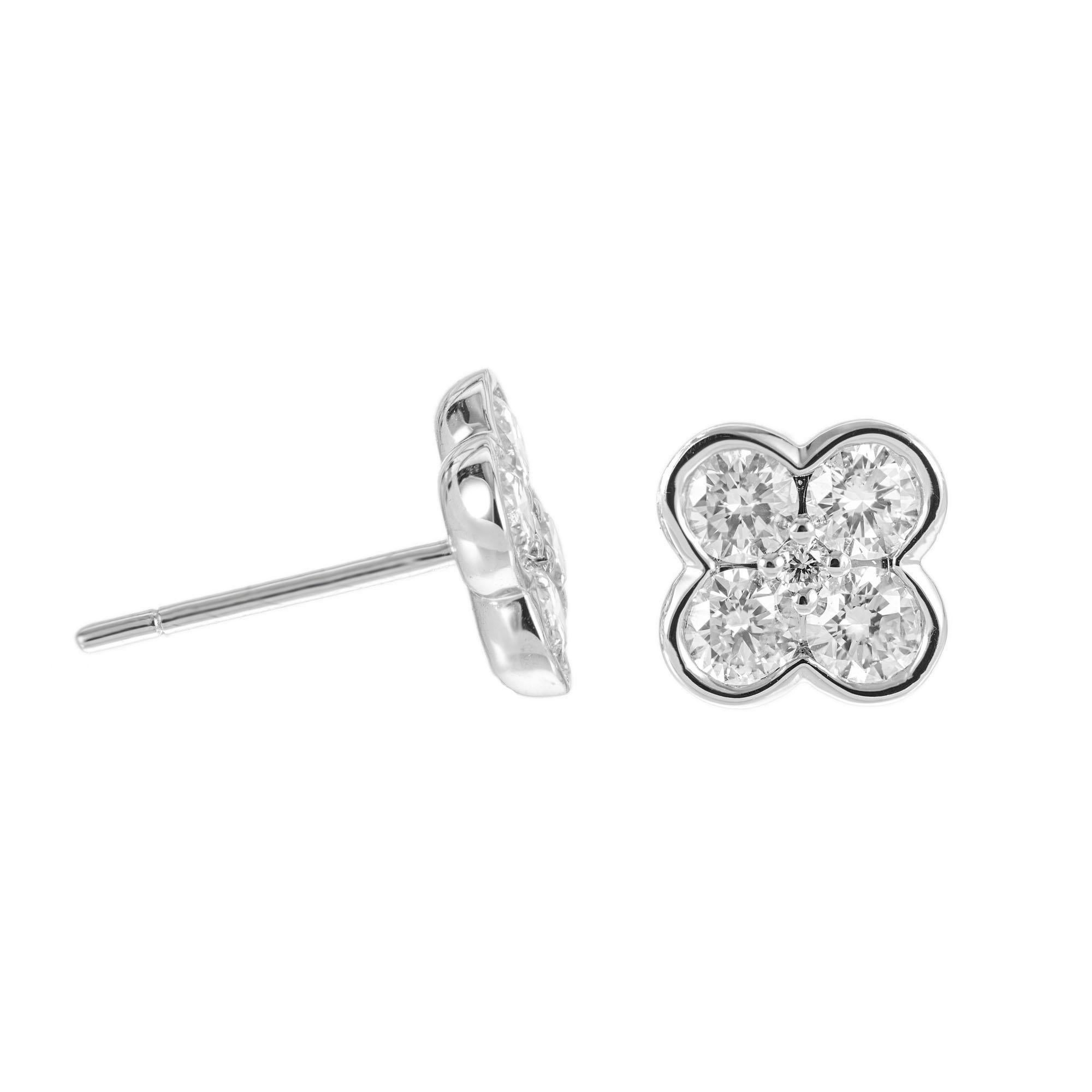 4 petal flower earrings