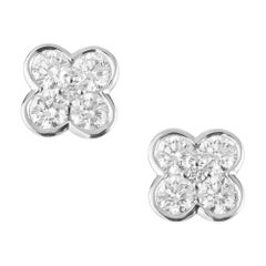 Peter Suchy 1.10 Carat Diamond White Gold Flower Petal Earrings