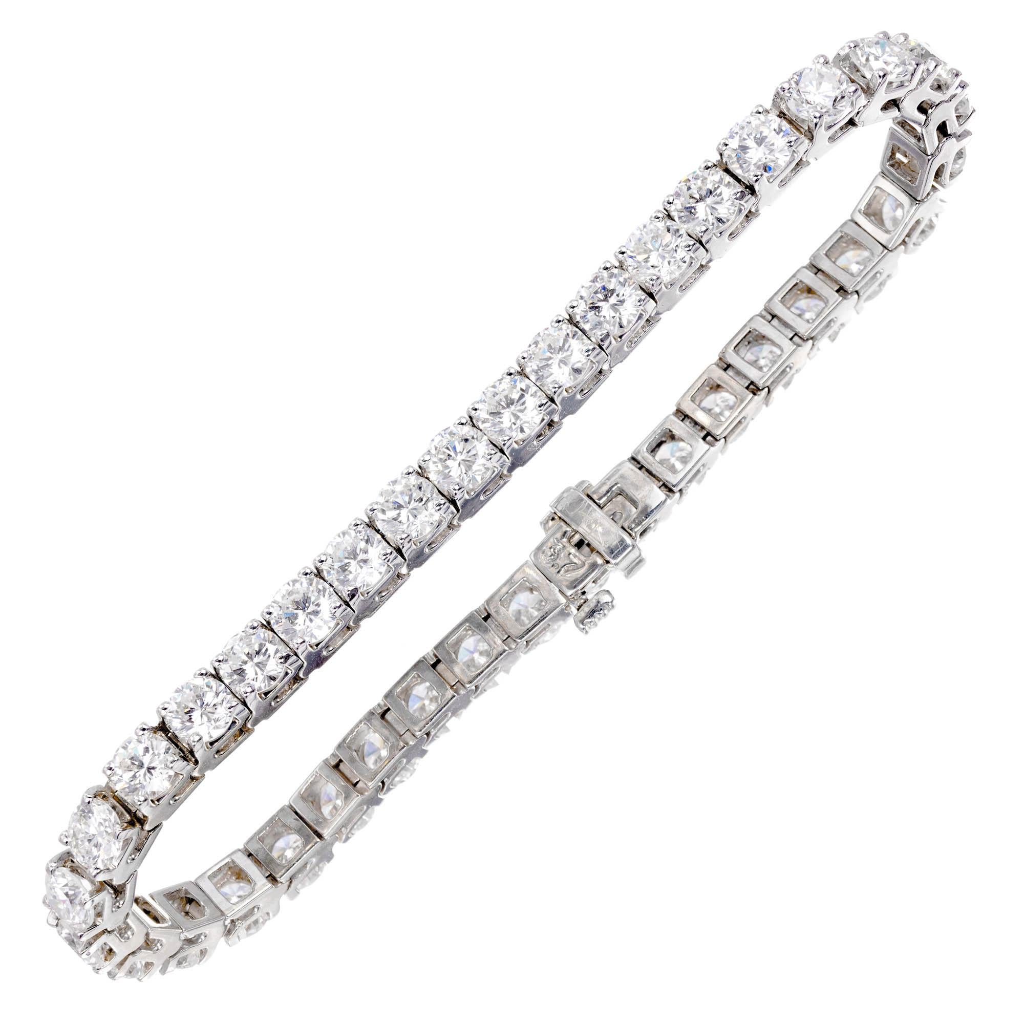 Peter Suchy 11.00 Carat Diamond Gold Tennis Gold Bracelet In Good Condition For Sale In Stamford, CT
