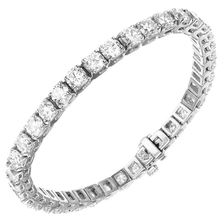 Peter Suchy 11.00 Carat Diamond White Gold Tennis Gold Bracelet For Sale