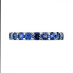 Peter Suchy, anello nuziale in platino con zaffiro blu da 1,12 carati