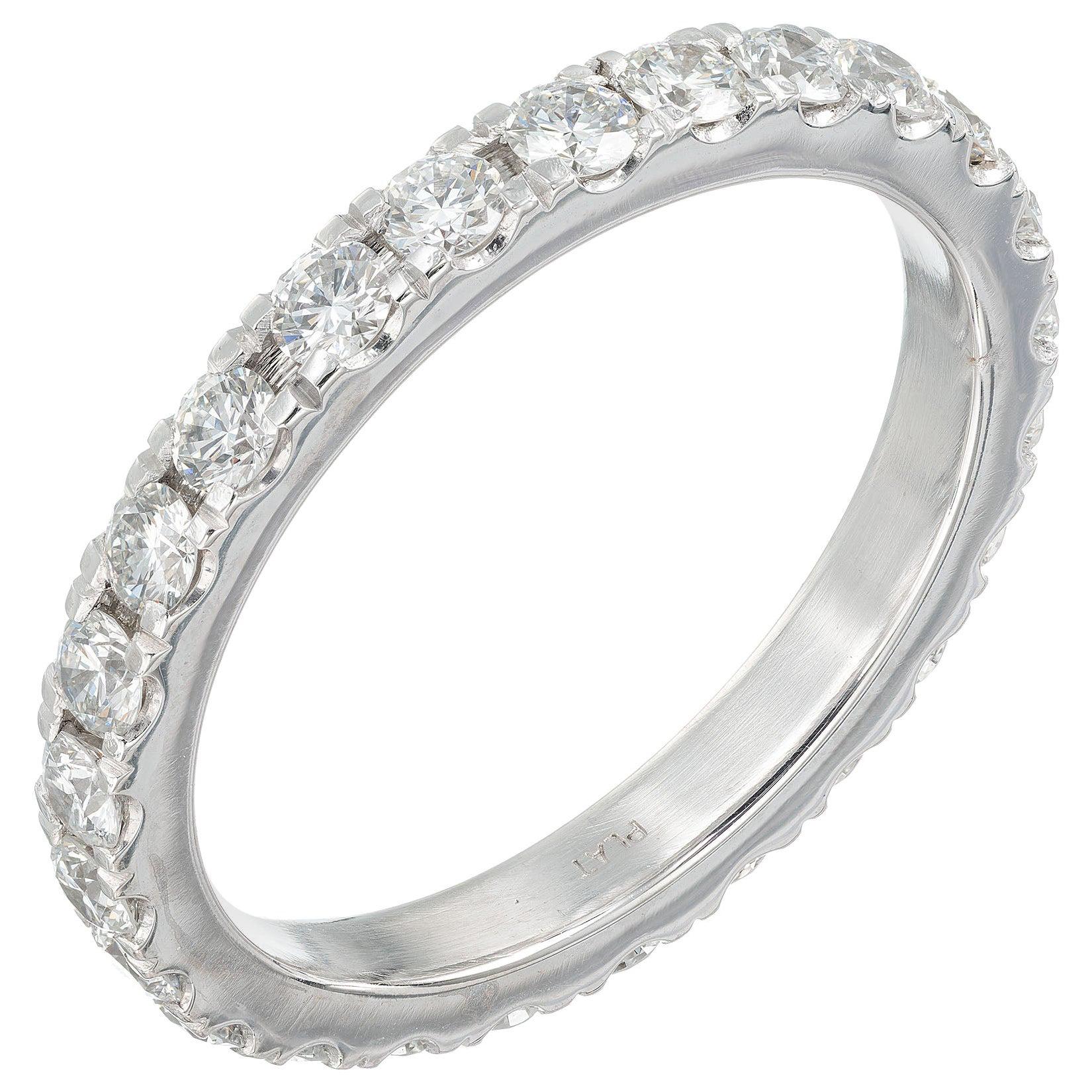 Peter Suchy 1.13 Carat Diamond Platinum Eternity Band Ring For Sale