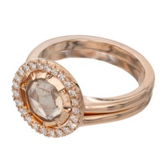 Peter Suchy 1.14ct GIA Certified Rose Cut Diamond Insert Engagement Ring