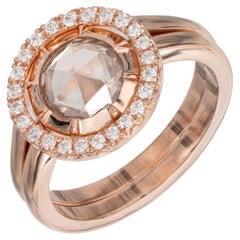 Peter Suchy 1.14ct GIA Certified Rose Cut Diamond Insert Engagement Ring