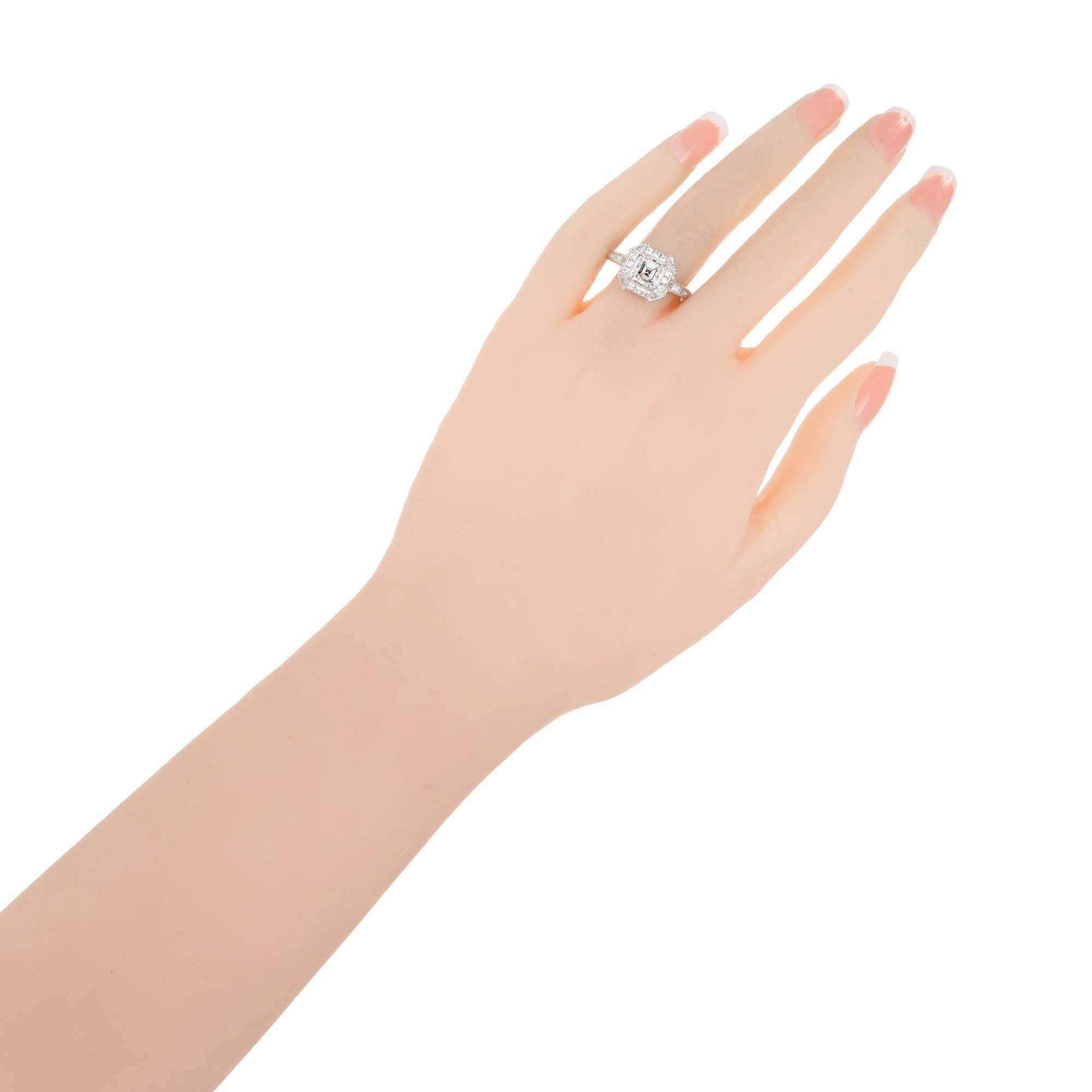 Verlobungsring aus Platin mit 1,21 Karat Diamant im Asscher-Schliff von Peter Suchy Damen im Angebot