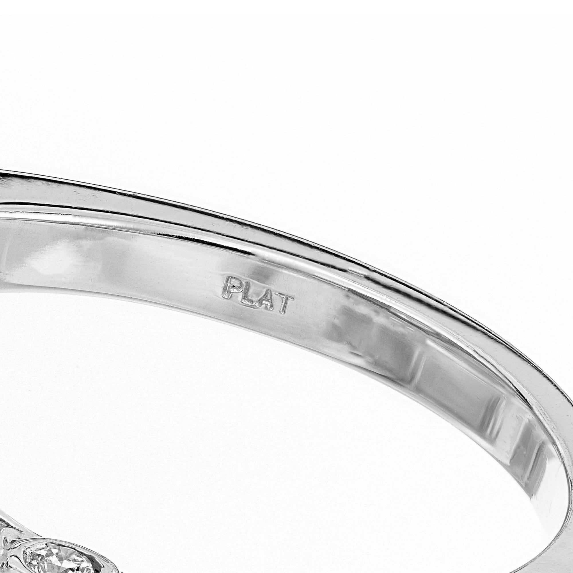 Peter Suchy Bague de fiançailles en platine avec halo octogonal de diamants de 1,23 carat en vente 2