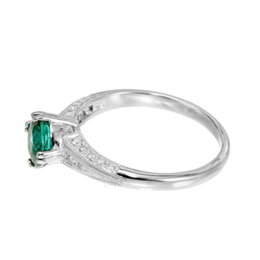 Women's Peter Suchy 1.23 Carat Tourmaline Diamond White Gold Engagement Ring For Sale