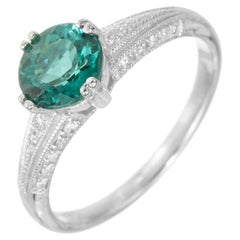 Peter Suchy 1.23 Carat Tourmaline Diamond White Gold Engagement Ring