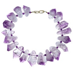 Peter Suchy 1250 Carat Natural Amethyst Quartz Yellow Gold Necklace