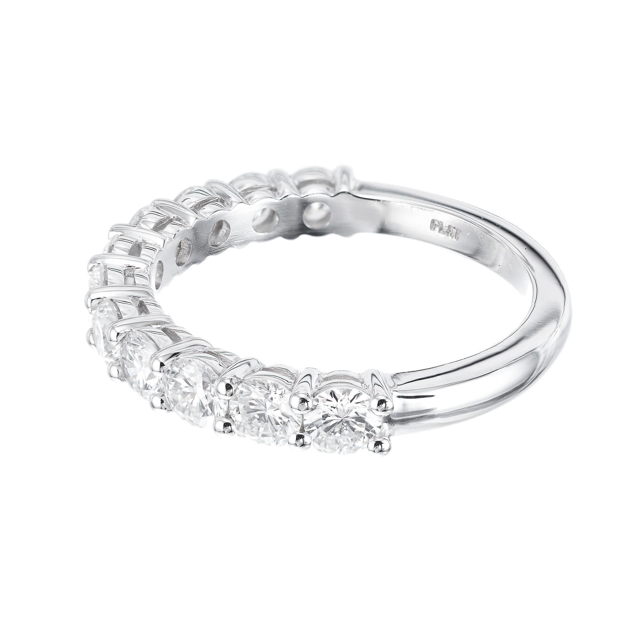 Round Cut Peter Suchy 1.26 Carat 11 Round Diamond Platinum Wedding Band Ring For Sale
