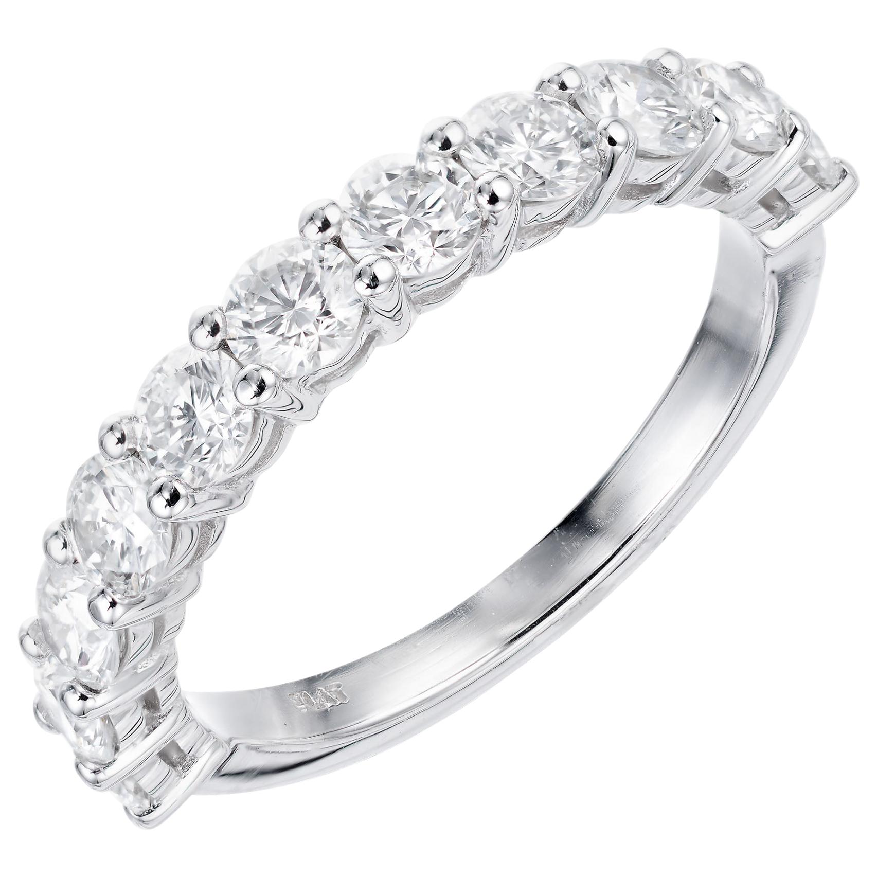 Peter Suchy 1.26 Carat 11 Round Diamond Platinum Wedding Band Ring For Sale